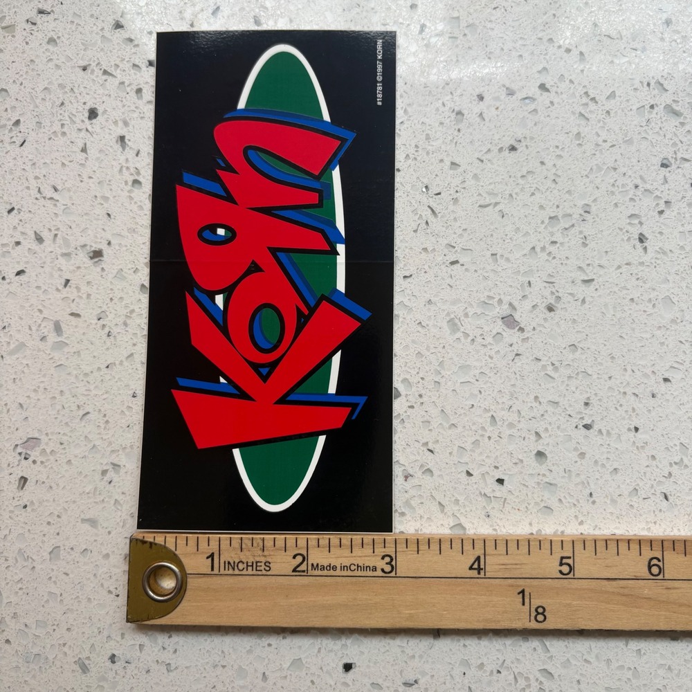 RARE Korn Deadstock Sticker Vintage 1997 Nu Metal Red Logo Black 90s Band Merch - Picture 3 of 5